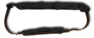 Black Leather Web Lunge Roller