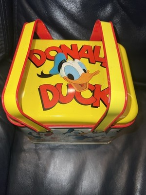 Disney Donald Duck Mickey Mouse Metal Lunchbox Collectible Cheinco USA 1950 60 s