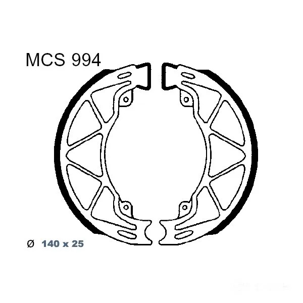 Bremsbacken Hinten TRW MCS994 Ohne Federn FüR Aprilia SR 125 Racing Bj 2000-02-image