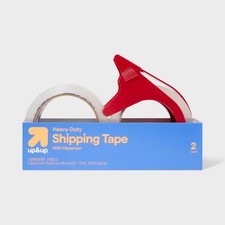 2pk Heavy Duty Shipping Tape with Dispenser