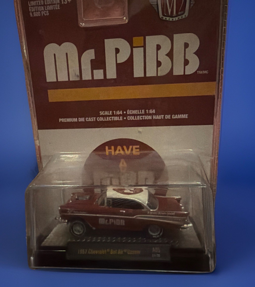 M2 Machines Limited Edition Mr. Pibb 1957 Chevy Bel-Air Collector Car Coca Cola