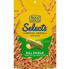 🟠 New Rold Gold Selects Dill Pickle Pretzel Twists Over Baked Sticks  1 bag 