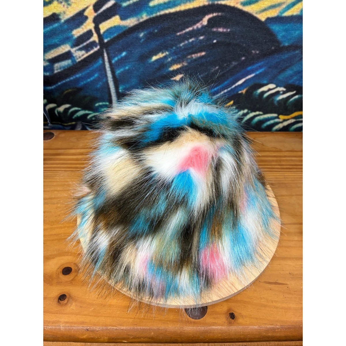Colorful Faux Fur Bucket Hat | Festival Hat | Rave Hat | Burning Man Hat View 3