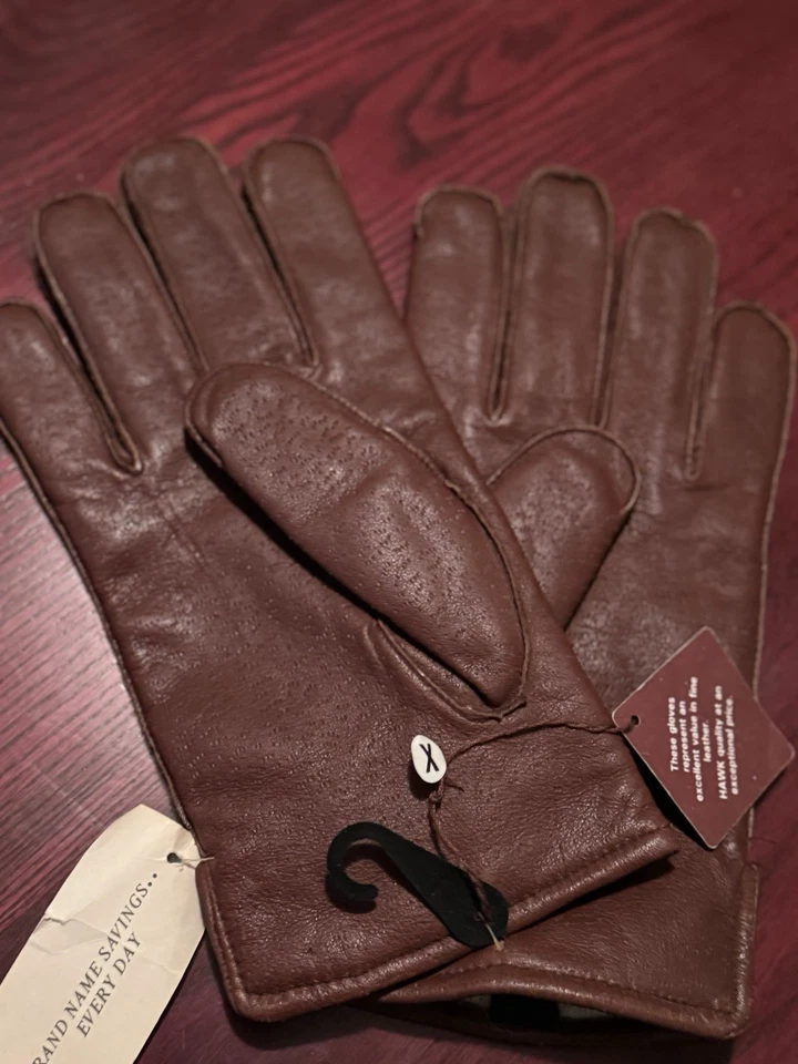 Hawk by Gates Leather Gloves Size XL Dark Brown, NWT, Men’s, Vintage  - Image 2 of 4