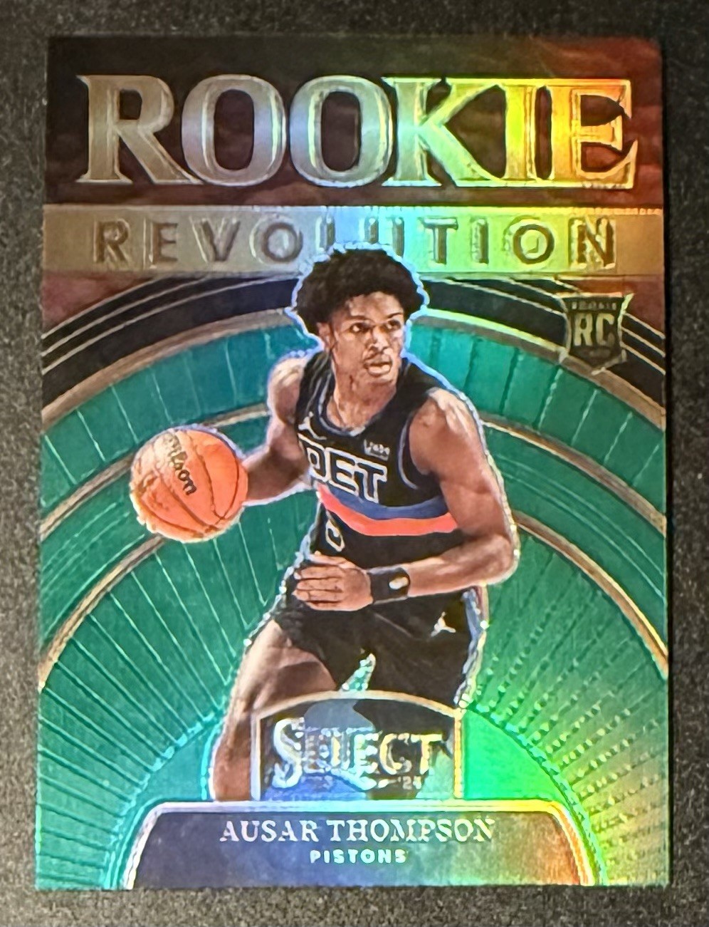 2023-24 Select #12 Ausar Thompson Rookie Revolution Green & Blue Ice #128 (UV1)