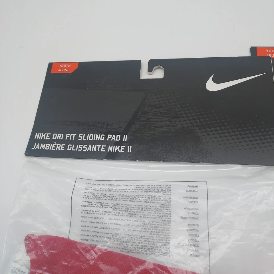 Nike Dri-Fit Sliding Shin Pad ll YOUTH Red/White Set of 2 Sleeves - Image 4 of 4