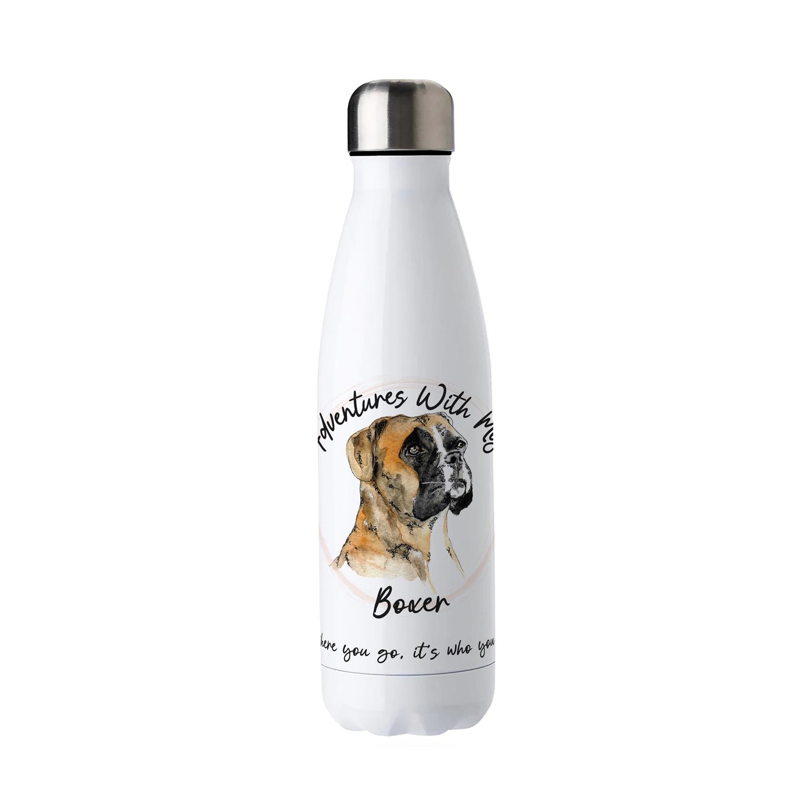 Adventures with My Boxer Stainless Steel Water Bottle Gifts for Dog Lovers