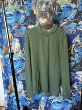 Polo Ralph Lauren Custom Fit Green Long Sleeve Polo Shirt Logo Size L