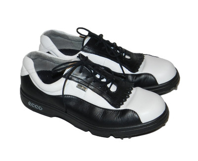 Ecco Gore-Tex Golf Shoes Leather Kilty Women's Size 36 Black White