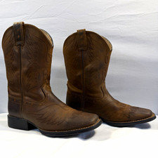 Ariat Honor Western Cowboy Boots Brown Square Toe US Youth Size 3 # 10017313 EUC