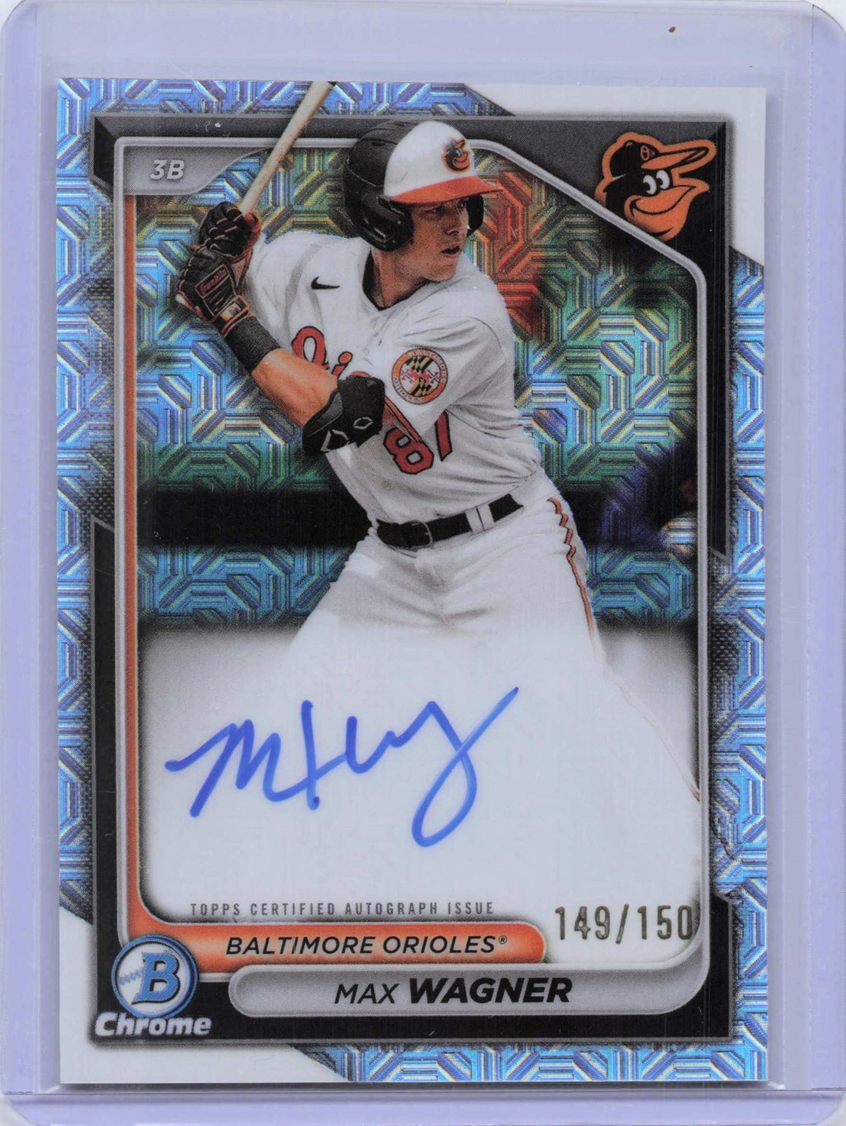 2024 Bowman-Chrome Prospect Auto HTA Choice Refractor #CPA-MW-Max Wagner 149/150