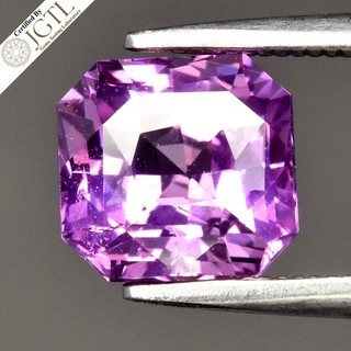 💎 JGTL CERTIFIED 2.12ct Natural Vivid Pinkish Purple Sapphire Heated Gemstone