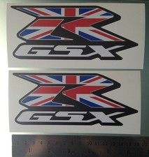 TP GSXR Union Jack UK Flag Decals / Stickers for Suzuki GSXR 160mm x 70mm 