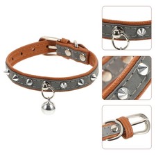 Reflective Rivet Studded Neck Chain Adjustable Pet Collars for Cats Puppy Dogs