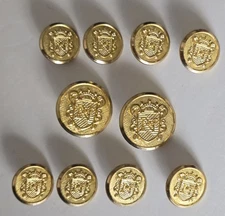 10 Nordstrom Gold Tone Crest Replacement Blazer Buttons Monogram "N"
