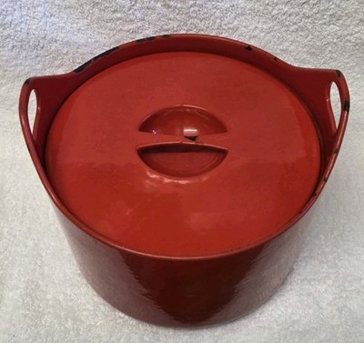 🔶️ROSENLEW FINLAND RED CAST IRON DUTCH OVEN TIMO SARPANEVA