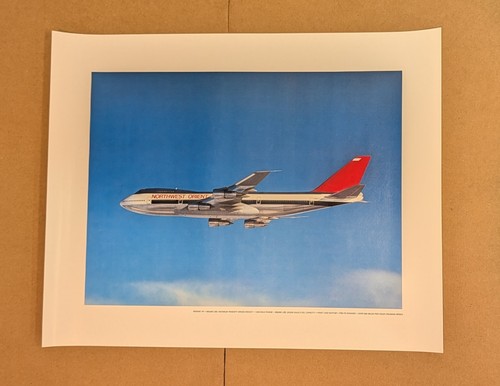 NORTHWEST ORIENT AIRLINES Boeing 747 Vintage 1970's Poster 20x16