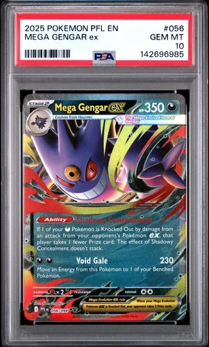 2025 POKEMON PFL EN-PHANTASMAL FLAMES #056 MEGA GENGAR EX PSA 10