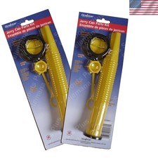 2-Pack Gas Can Spouts for 5 Gallon Containers - Bright Yellow Safety Design