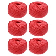 6 Rolls Polyester Nylon Plastic Rope Twine, 80m/262ft Plastic Rope, Red
