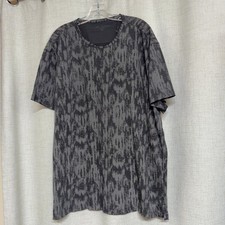 JOHN VARVATOS Grey Abstract Patterned Short Sleeve T-Shirt Top XXL