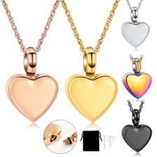 Memorial Cute Heart Urn Pendant Cremation Jewelry Ashes Holder Memory Necklace