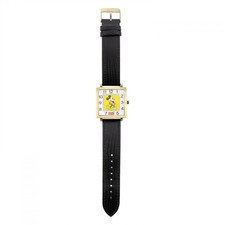 Mickey Mouse Rectangle Face Analog Watch with Black Band Black