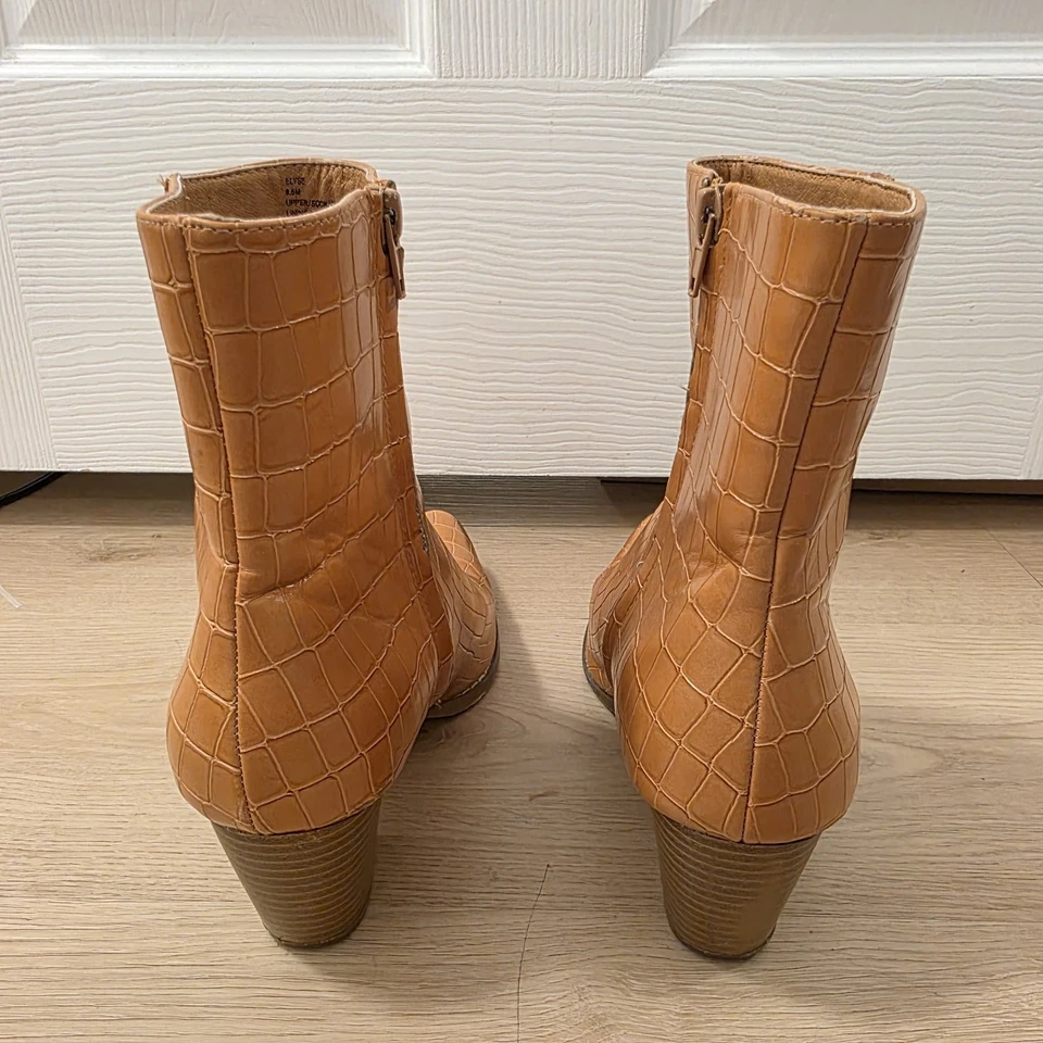 Coconuts By Matisse 棕褐色人造皮革蛇皮西跟踝靴 8.5M 码 — 第 4/4 张图片