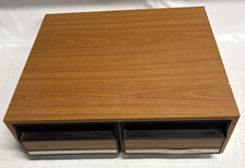 Vintage VHS Tape Holder Faux Wood 2 Drawer Cabinet Storage Case Holds 24 Tapes