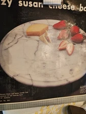 12'' Marble Lazy Susan for Countertop Kitchen Turntable Storage Turner Vintage