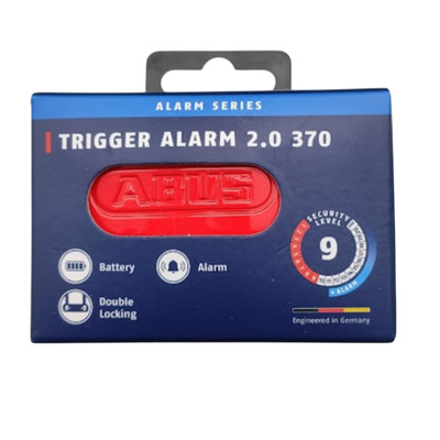 Diebstahlsicherung Motorrad Scheibenschloss, ABUS 4003318406010, 370 Trigger Alarm 2.0 rot