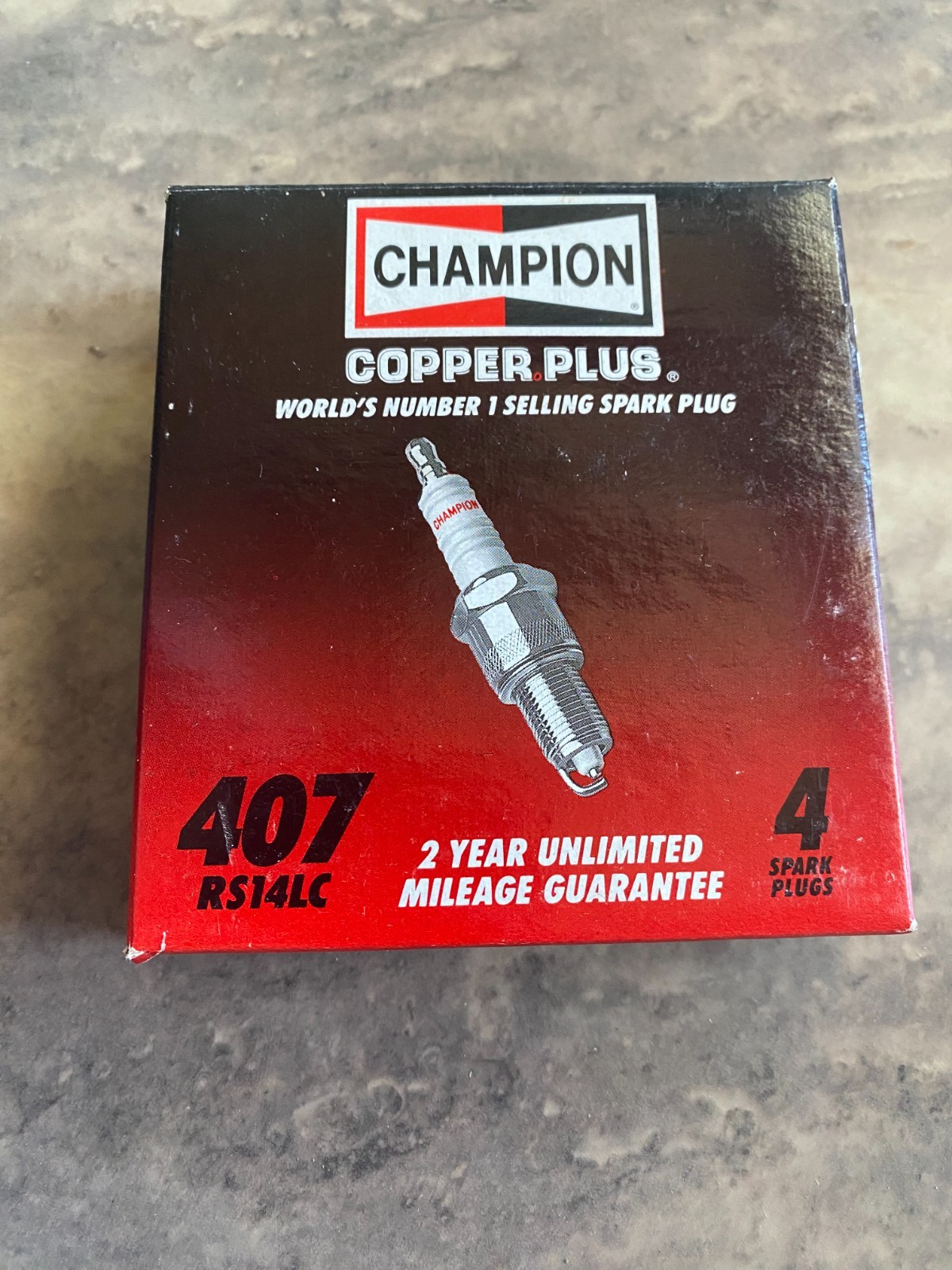 Champion 407 Copper Plus Spark Plugs RS14LC - Pack of 4