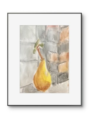11x14 Urban Art Relaxed Pear Fruit Kitchen City Still Life Paper