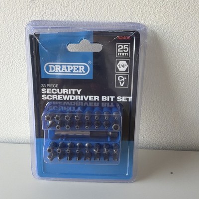 Draper 33-teiliges Sicherheits-Bit-Set 1/4 Zoll metrisch Schraubendreher-Set 25 mm 82406