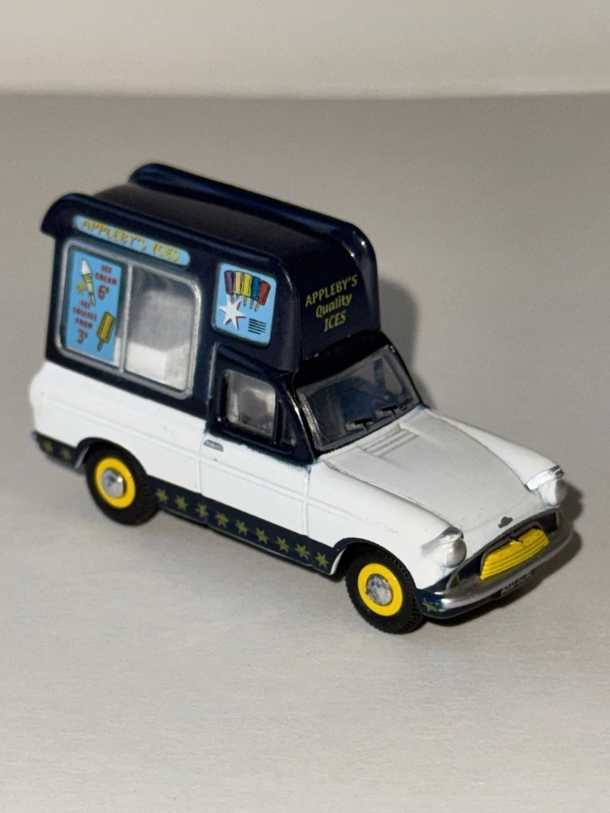 VANS RARO furgone gelato Oxford DieCast Appleby’s Ford Anglia 1:76 vintage da collezione