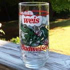 Budweiser King Of Beers Bud-weis-er Frogs on Lily Pads 16 Oz BEER DRINKING GLASS — photo 1