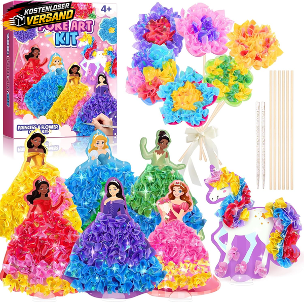 Zooi Bastelset Kinder Ab 6 Jahre, Prinzessin Diy Kreativset Poke Art, Bastelset-image
