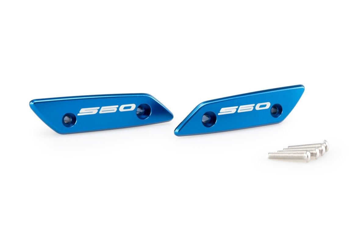 Puig Blue Aluminium Mirror Caps Yamaha TMAX 560 2022-2024