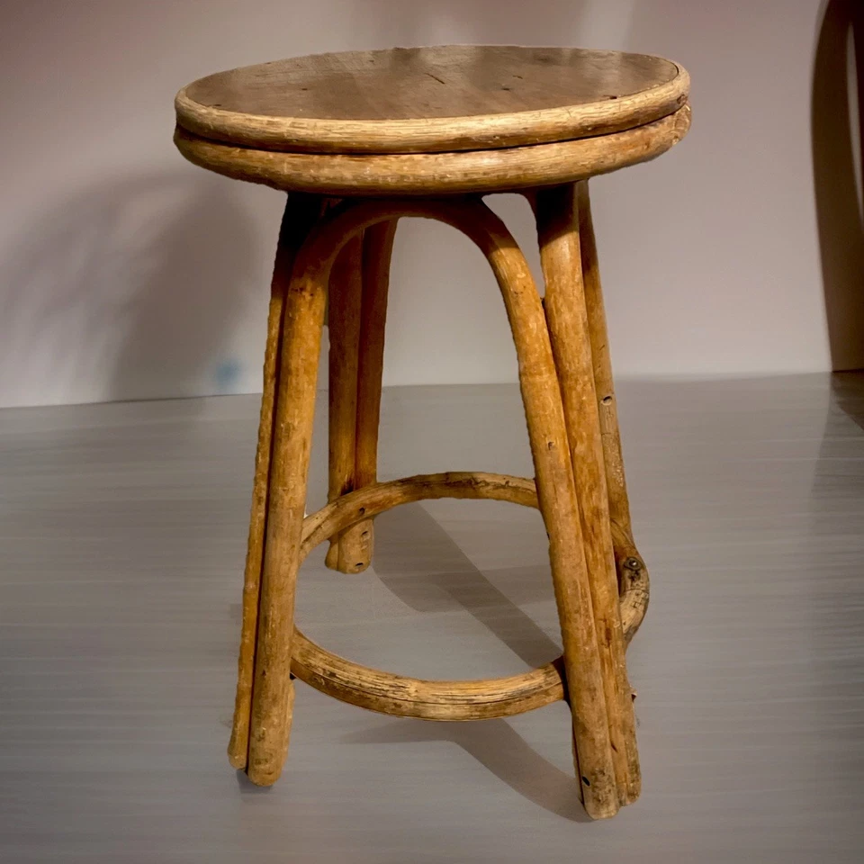 23”x 15” Natural Wood Rhattan Backless Barstool With Full Swivel - Image 2 of 4