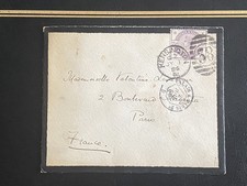 GB 1886 QV 2½d LILAC STAMP ON MOURNING COVER TO PARIS, FRANCE