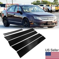 6pcs Glossy Black Pillar Posts Door Covers For 10-12 Ford Fusion Mercury Milan