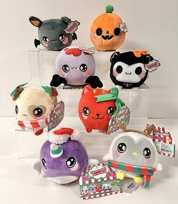 RARE Claire s Exclusive Halloween + Christmas Squeezamals Plush NwT Holiday Set