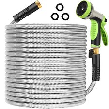 Metal Garden Hose 75 ft Stainless Steel Water Hose Heavy Duty Flexible Lightw...
