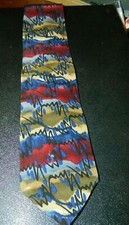 * Grateful Dead Synesthesia Second Set Made in USA Silk Tie, MAROON, Black, Blue