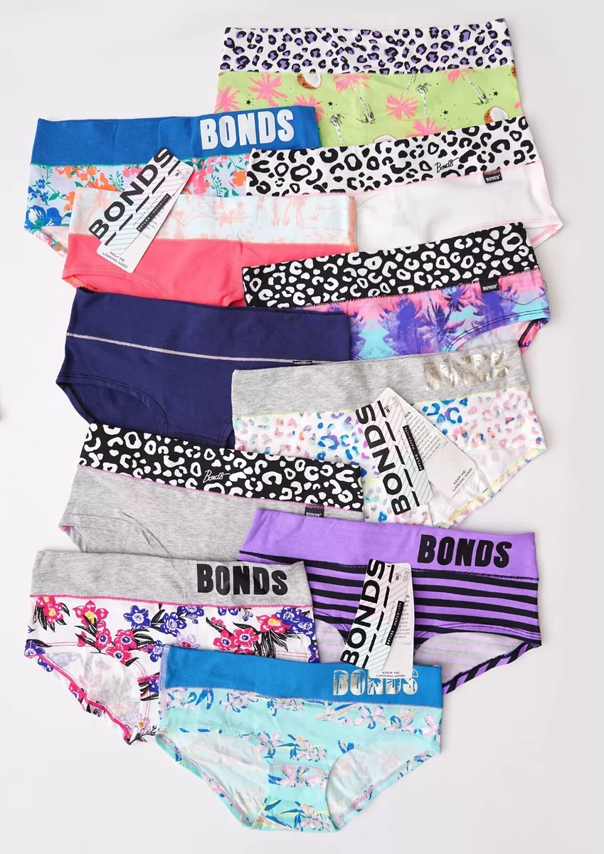 10 Pack NEW BONDS Womens Cotton Wide waistband Underwear size 8-16