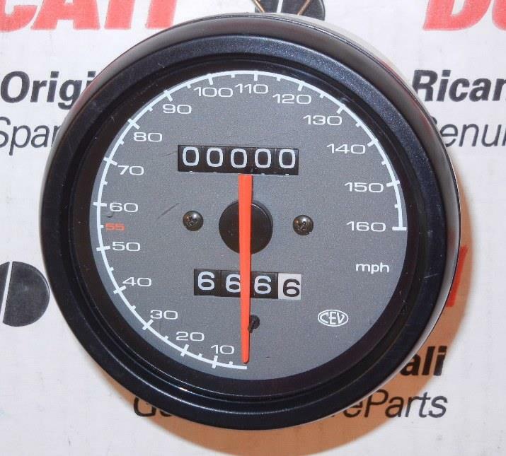 2001-era Ducati ST2 900 & others speedometer 160 MPH white numbers