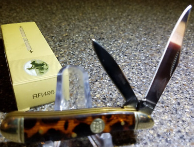 Rough Rider RR495, Imitation Tortoise Shell Peanut, 2-3/4'',  2-Blades, NEW