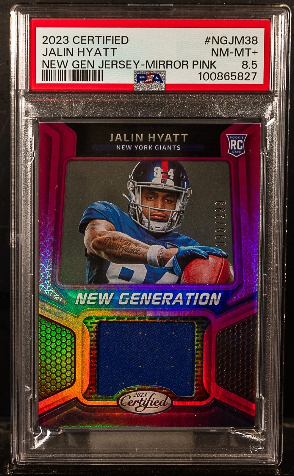 Jalin Hyatt Panini Certified New Generation Jersey #NGJM38 Mirror Pink