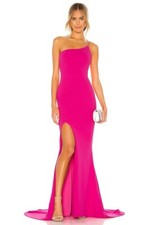 Nookie x REVOLVE Jasmine One Shoulder Gown in Neon Pink S NWT $349