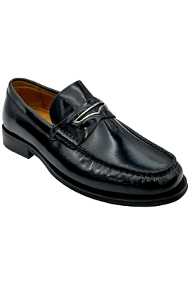 Donald J Pliner Dress Shoes Men\'s Size 9 Black Calf Leather Loafers Designer Donald Pliner Men main image 3